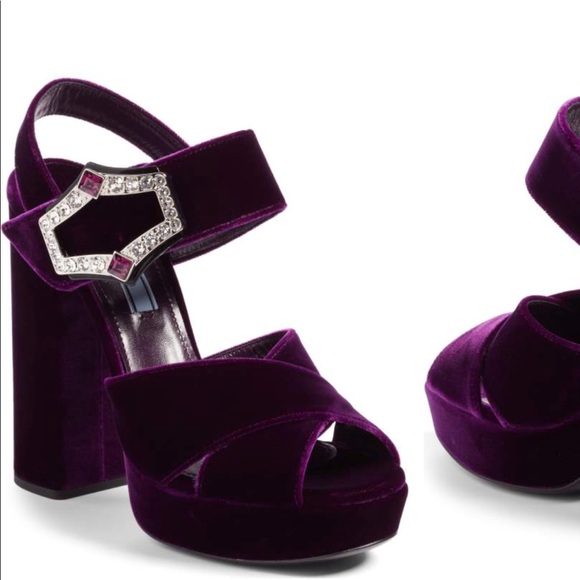 platform velvet sandals
